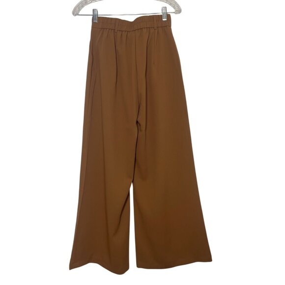 Kiczoy Wide Leg Pleated Front Pants Womens XS Brown - Picture 3 of 11
